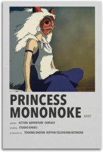 Poster sur toile Princesse Mononoke, 30 x 45 cm